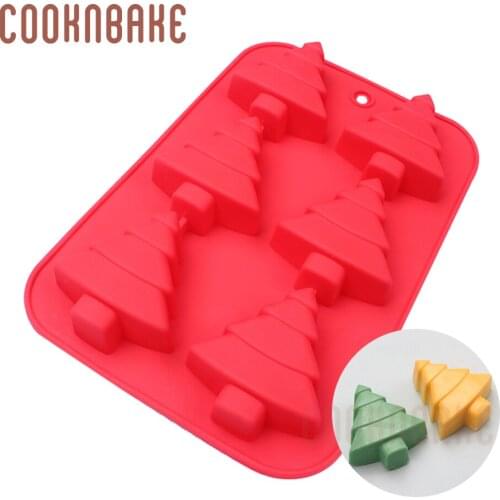 COOKNBAKE Christmas tree silicone cake mold 6 cavity bread cake pastry baking tool handmade soap resin gypsum mold DIY christmas