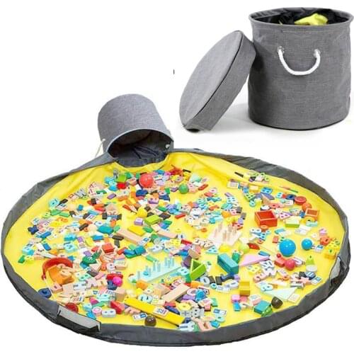 Toy Clean-up Storage Bag Multifunctional Portable Play Mat Toys Organizer Toy Bag Basket Integrated Waterproof Storage Bucket