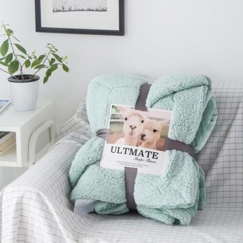 Super Soft Blanket for Bed Warm Winter Sherpa Fleece Blankets Solid Sofa Throws Fluffy Plush Linen Bedspreads Mantas De Cama