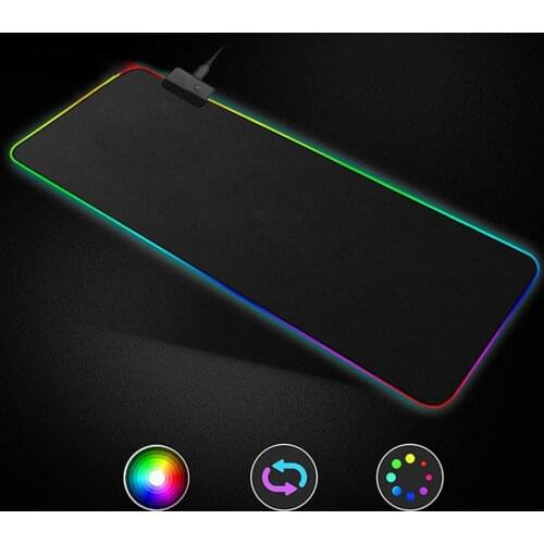 LED Luminous Colorful RGB Magic Mouse Pad Gaming Mouse Cushion Large Size Non-slip Rubber Mat Blanket