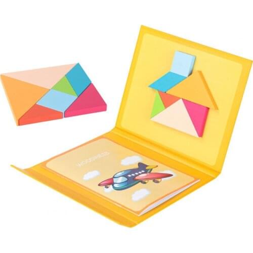 Tangram Puzzles Magnetic Geometric Shape Tangram Puzzles Building Blocks Early Educational Toy Developing intelligence Hobbies