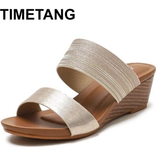 TIMETANGSandals womens sandals womens summer 2021 new fashion wear thick soled high heels thick soled slope heel womens shoes