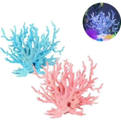2 Color Aquarium Artificial Coral Ornaments Fish Tank Coral Plant Decoration Lanscaping Aquarium Decor 14x17cm