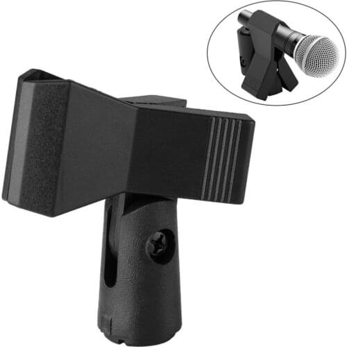 ABS Universal Microphone Clip Clamp Bracket 1/4 Inch Condenser Microphone Clip Black Live Tripod Stand Accessories