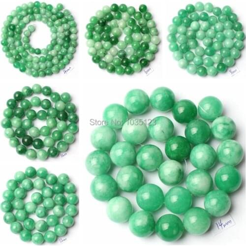 High Quality 4-14mm Pretty Round Shape Mixed Color Jades Jades Gem Loose Beads Strand 15" DIY Creative Jewellery Making wj222