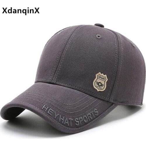 XdanqinX New Spring Cotton Baseball Caps For Men Adjustable Size Simple Fashion Sports Hat Snapback Cap Male Bone Fishing Cap
