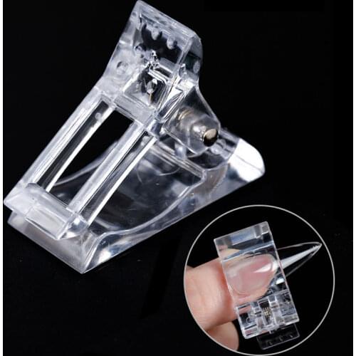 Transparent Nail Tips Clip Poly Nail Gel Quick Building Tips Clamp Multi Function Tool Nail Finger Acrylic Extension Gel Fixed