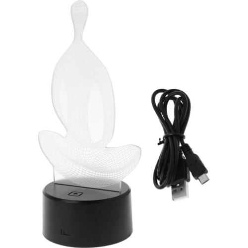 1Set 3D illusion Yoga Meditation Night Light 7 Color Change LED Desk Table Lamp Toys