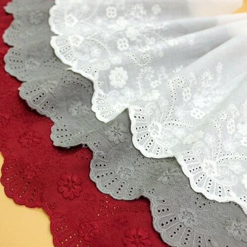 26cm wide 1yard/lot Pure cotton flower embroidery lace trimming accessorylace fabric X944