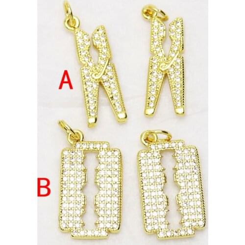 10Pcs Zircon Blade shape pendant Jewelry Pendant Charms Jewelry Accessories Jewelry pendant Gift Fashion jewelry Pendant 8365