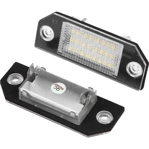 2Pcs For Ford Focus 2 MK2 2003 - 2011 C-MAX MK1 2003 - 2010 LED Car License Plate light Auto Tail Number Lamps