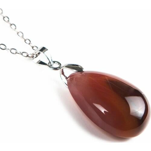 2018 Fashion Necklaces Water Drop Pendant Bead Genuine Warring States Red Natural Stone Pendant 24*14*9mm