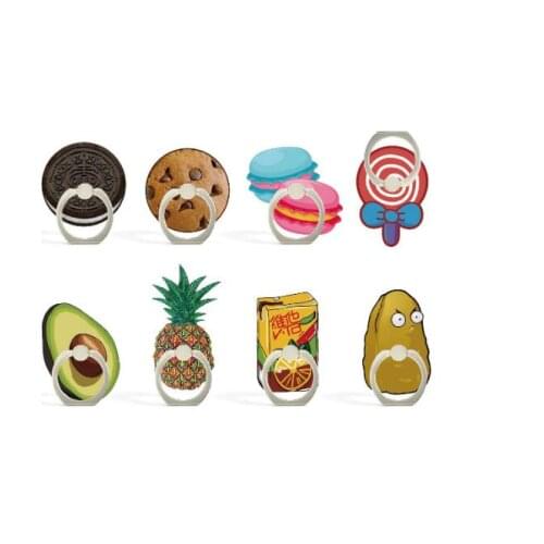 2020 New Design 1 Piece High Quality ABS Universal Mobile Phone Holder Ring Cute Macaron Candy Fruit Series Phone Ring Holder
