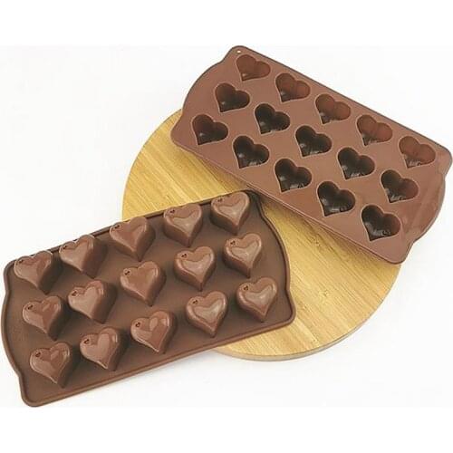 3d Silicone Mold 15-Cavities Thick Food Grade Baking Mold Practical Chocolate Candy Jelly Mold Baking Accessories Kitchen Tools