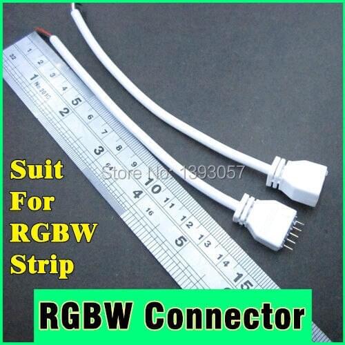 5 pairs/lot 5 pin Male Female LED Strip Connector , White Color RGBW Connector For 3528 5050 Flexible LED Strip Connecting