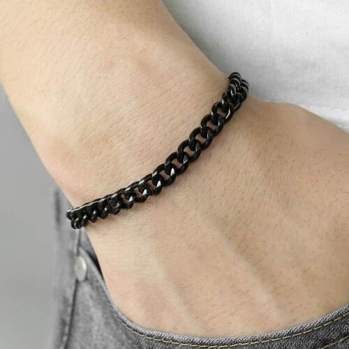 6/9/11mm Punk Stainless Steel Jewelry Bracelet for Men Women Multi Size Curb Cuban Link Chain Wholesale Dropshipping KBM168A