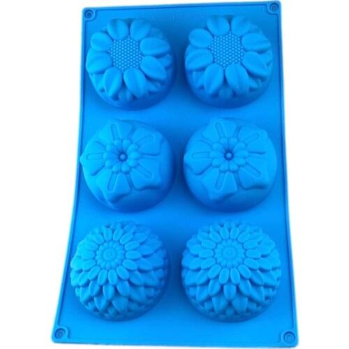 6 cavity flowers Silicone Cake Mold Kitchen Bakeware DIY Desserts Baking Mousse Moulds Pan Tools