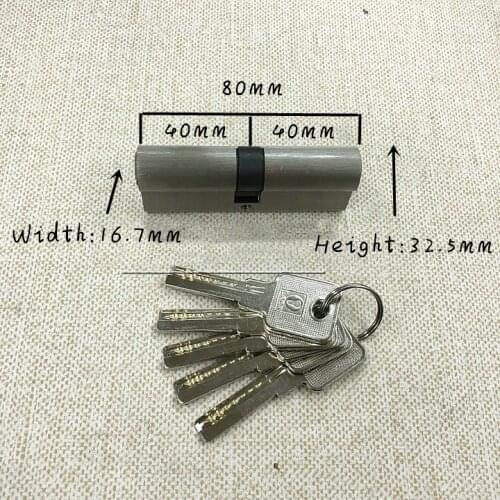Brass door lock cylinder 80mm(40+40)