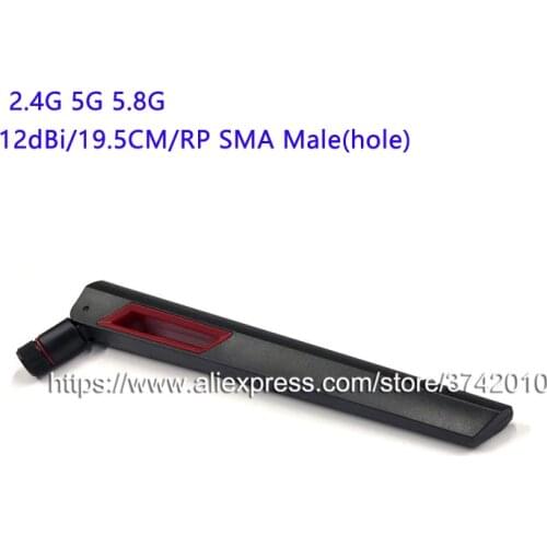 Dual band 12dBi 2.4G 5G 5.8G wifi antenna router antenna RP SMA Male(hole)19.5CM 1pcs