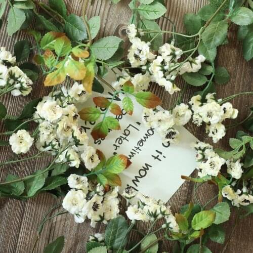 1Piece Fake Silk Flowers White Artificial Lilac Spray For DIY Wedding Bridal Bouquet home decoration flower floral Props