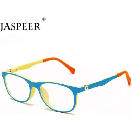 JASPEER Blue Light Blocking Children Computer Glass Kids Rectangle Anti Blue Eyeglasses Vintage Optical Frames for Boys Girls