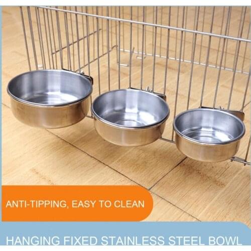 Bird Feeders Stainless Steel Bird Waterers Bird Drinker Easy-to-clean Hanging Cage For Pet Birds Food Bowl Drinking Bowl