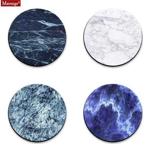 20x20cm Mouse Pad Round Texture Pattern Custom Game Non-slip Space Marble Game Computer Small Desk Mat Mouse Pad Cute