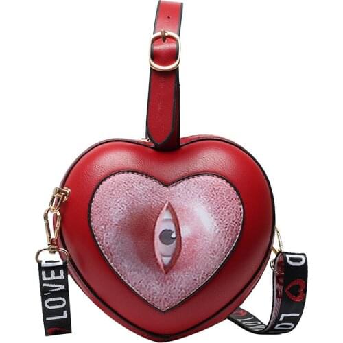 Creativity Women Handbags Cute Heart Shape Crossbody Bag Purses Womens Handbag Lovely Shape Shoulder Bag Funny Eyes Clutch Bag