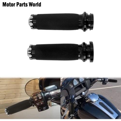 Motorcycle Black CNC 1" Electronic Throttle Hand Grips For Harley Touring Road king Electra Street Glide Dyna Softail Fat Boy