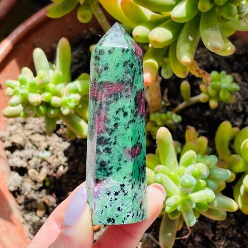 Natural Epidote Crystal Column Grinding Prism Crystal Craftwork Healing
