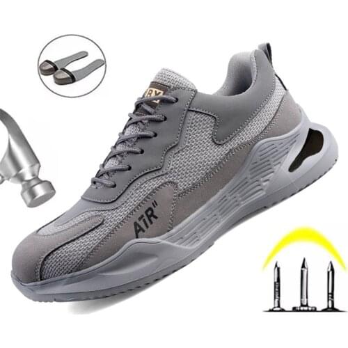 Indestructible Shoes Men Safety Work Shoes with Steel Toe Cap Puncture-Proof Boots Lightweight Breathable Sneakers Dropshipping