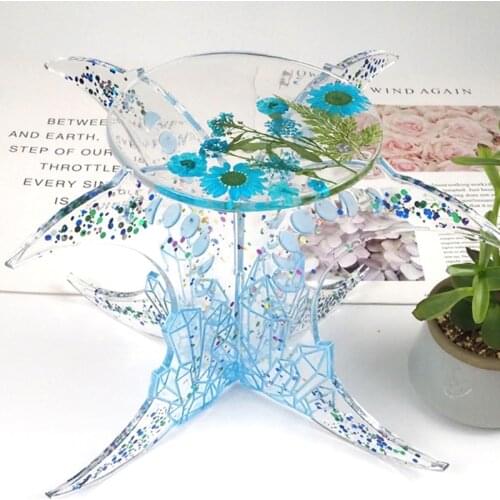 2021 New Castle Lunar Eclipse Flower Pot Stand Resin Mold Flowerpot Rack Silicone Mould