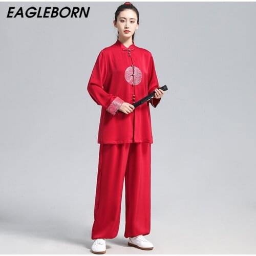 New Kungfu Clothing Men Women Sets Traditional Chinese Tops for Women Cloud Pattern Handmade Tai Chi Uniform Kung Fu Loose Sport