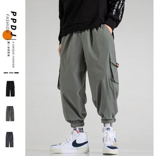 New Fashion Men Cargo Pants Spring Autumn Man Streetwear Male Casual Joggers Pants Men Hiphop Trousers Men Wide Leg Trousers