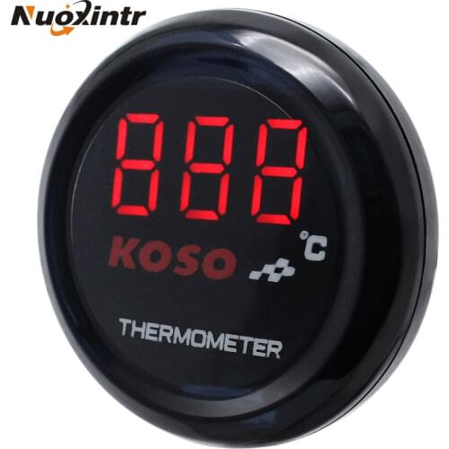 Nuoxintr Motorcycle Thermometer Instruments Water Temp Temperature Digital Display Gauge Meter Universal Black