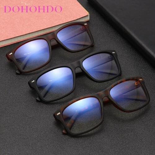 Men Anti Blue Light Computer Glasses Frames Glass Frames Women Trend Brand Optical Matte Black Leopard Anti-UV Gaming Eyewear