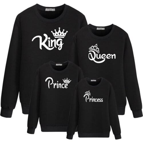 Autumn Family Matching Clothes Mommy and Me King Queen Printing Family Look Father Mother Daughter Son Baby Clothing