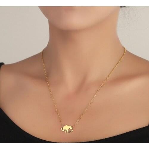 Lucky Animal Necklace for Girls,Elephant Mother and Baby Pendant Necklaces Cute Mothers Jewelry Gifts