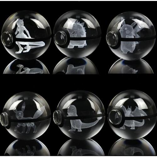 Pokemon 6 Styles Pokeball Collect Crystal Ball Solid Ball Action Anime Figures Pikachu Mewtwo Pocket Monster One Piece Model Toy