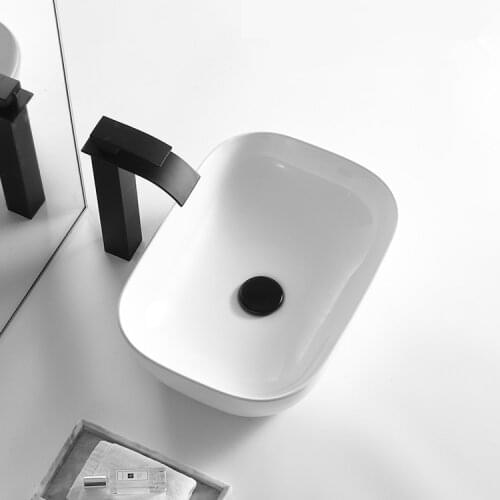 Nordic Ceramic Washbasin Square Basin Simple White Bathroom European Art Washbasin Home Basin Shampoo Bowl Without Tap