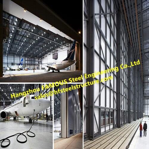 Prefabricated Aircraft Hangar Storage Buildings With Interior Water Electricity Fire Fighting Maintenence System