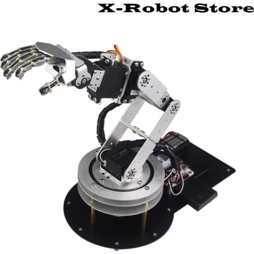 DIY humanoid biped robot arm 6DOF5 refers to 6 servo motor Arduino arm five fingers alloy dancing gloves humanoid remote control
