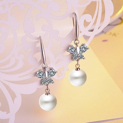 Diamond Bow Pearl Earrings Dangle Earrings Pearl Earrings Earrings for Women Earing Women Woman Earring Tous Jewelry Woman