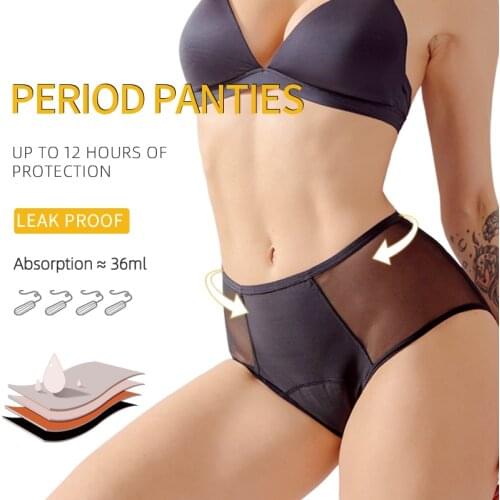 Dropshipping Sexy Women Menstrual Panties Physiological Period Undies 4 Layer Leakproof Mesh Absorbtent Underwear Dropshipping