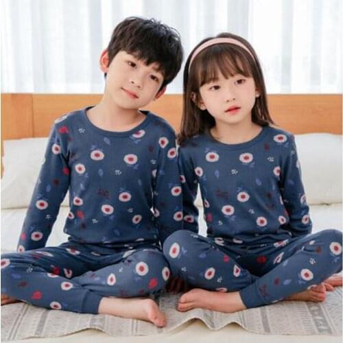 New Cartoon Children Pajamas Suit Boys Clothes Sleepwear Baby Girls Nightwear Bottom T-Shirts Kids Pyjamas Home Set
