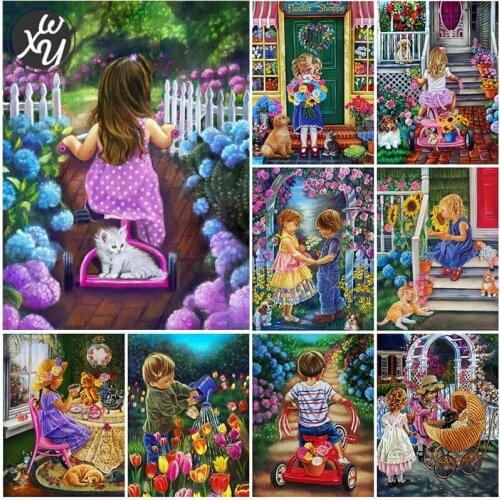 WEIWEI Full Drill Painting Diy Portrait Diamond Painting Embroidery Round Square Child Embroidery Rhinestone Cross Stitch Decor