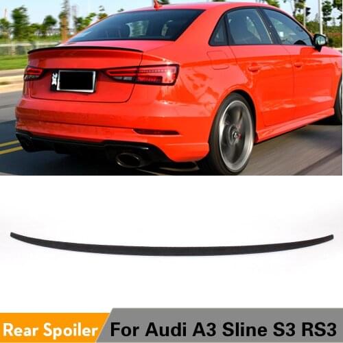Rear Trunk Spoiler Boot Lip Wing for Audi A3 Sedan 4 Door 2014 - 2016 PU Unpainted Trunk Spoiler