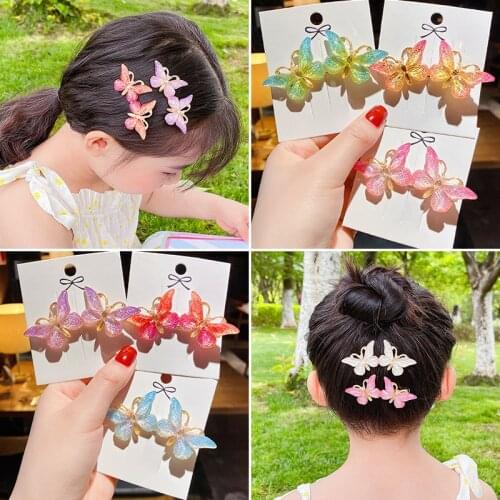 New Women Girls Cute Colorful Butterfly Hairpins Beautiful Hair Ornament Barrettes Headband Hair Clips Fashion Hair Accessories