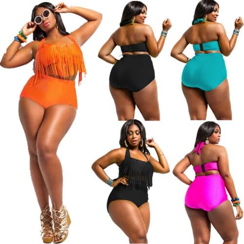 Women Sexy High Waist Elastic Full Coverage Swimming Shorts Solid Color Plus Size Drawstring Beachwear Swimsuit Bikini Shorts