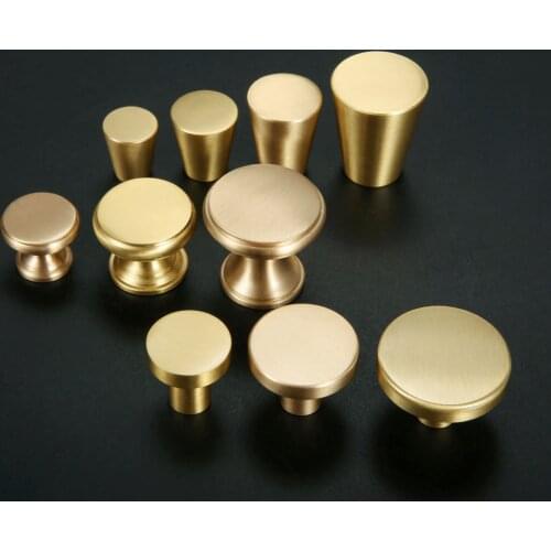 1Pcs Single hole Door Handles Brass Cabinet Knobs 15-30mm Wardrobe Dresser Drawer Knobs Kitchen Cupboard Door Handle